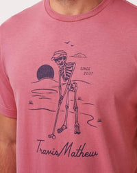 TravisMathew Lost Weekend Short Sleeve Tee in rose wine - men's t-shirt - view 5