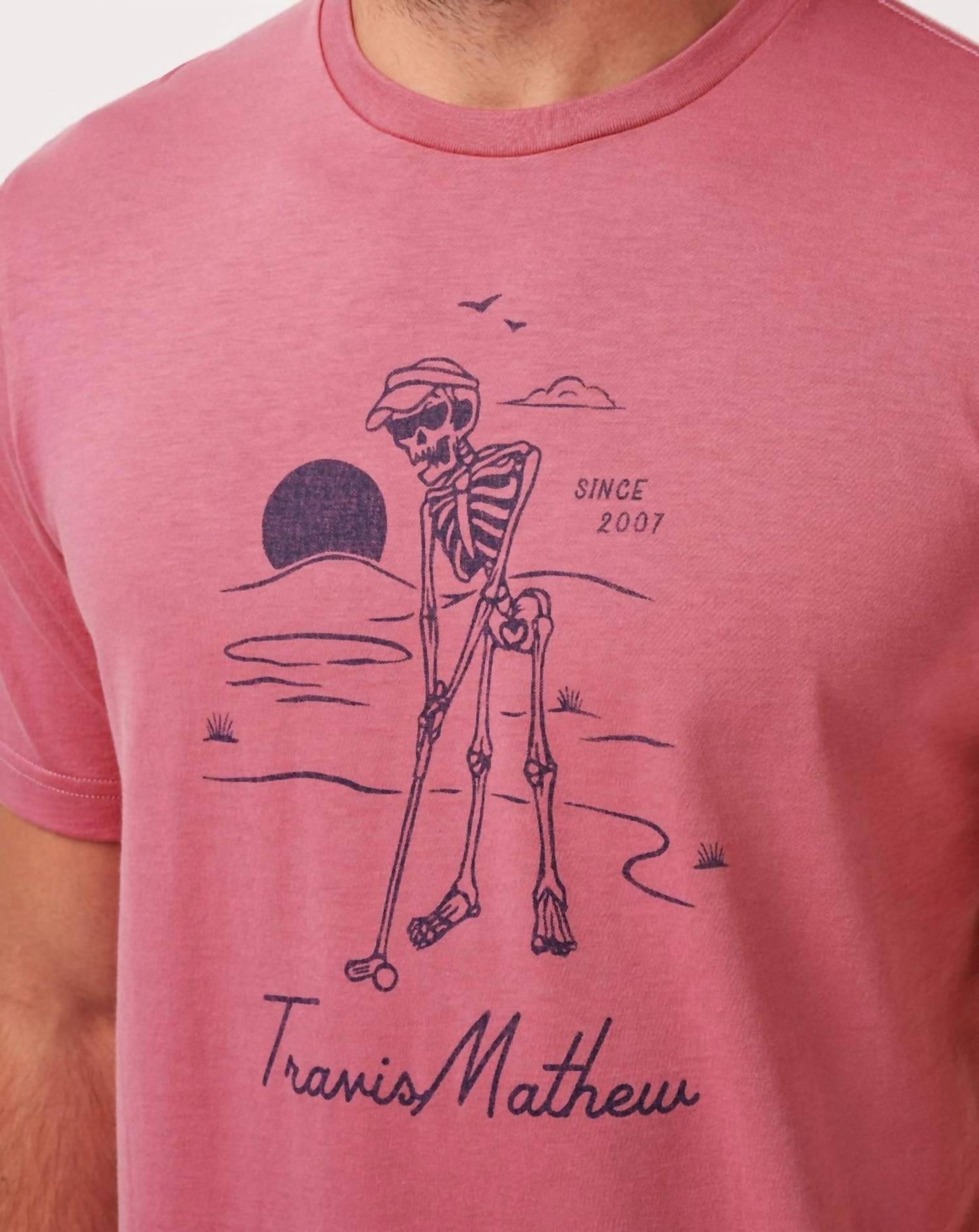 TravisMathew Lost Weekend Short Sleeve Tee in rose wine - men's t-shirt - view 5
