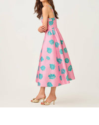 Lilly Pulitzer Rissy Midi Dress in conch shell pink jungle flower brocade - women's dress - view 5