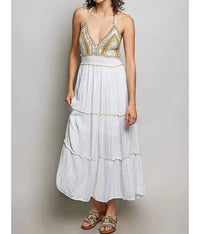 Pol - Women's Grecian Goddess Maxi Dress