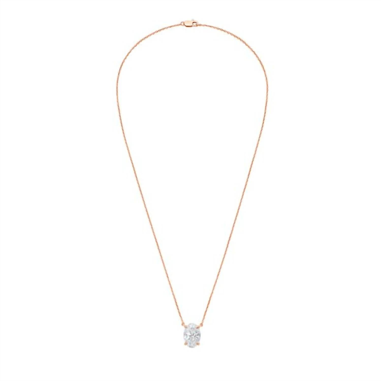 Diana M Jewels - 15.00 Ct Oval East–west Lab-grown Diamond Pendant Necklace