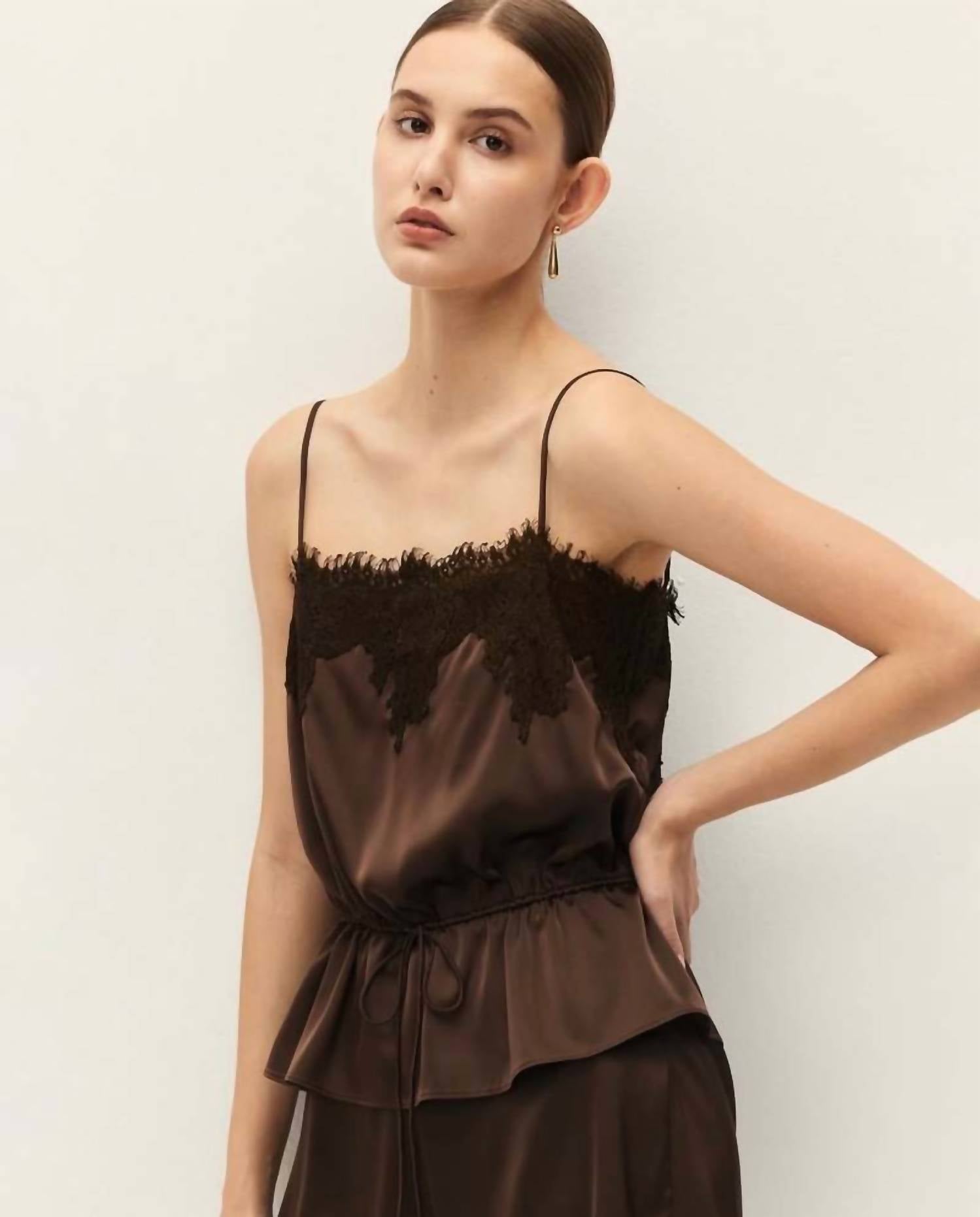 Elodie - Diora Satin Lace Tank Top