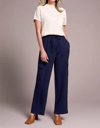 Tribal - Airflow Elastic-waist Flowy Cargo Pants