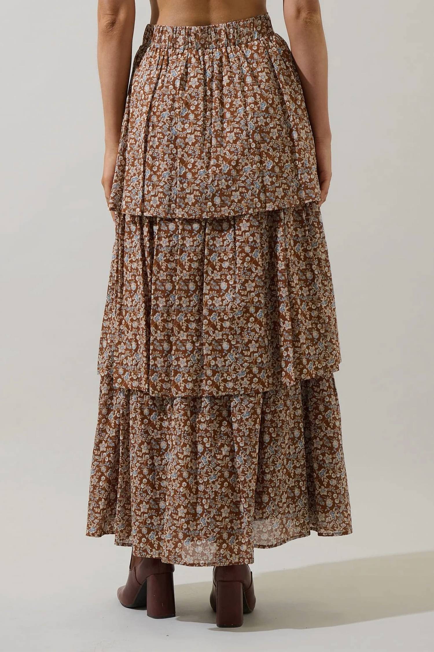Sugarlips - Floral Flow Tiered Maxi Skirt