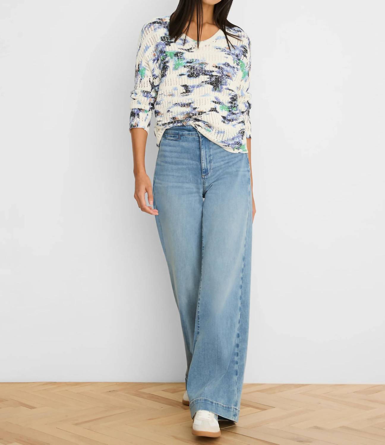 Nic + Zoe - WATER LILIES POINTELLE SWEATER