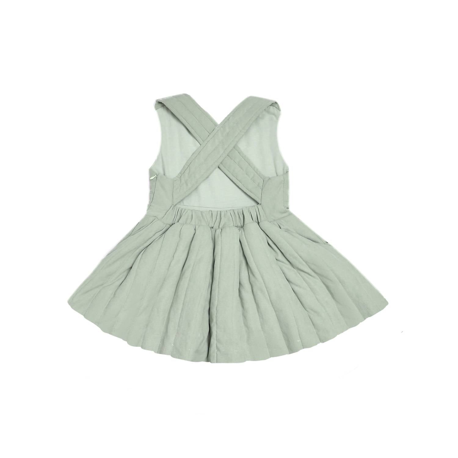 Omamimini - Quilted Poplin Pinafore Dress