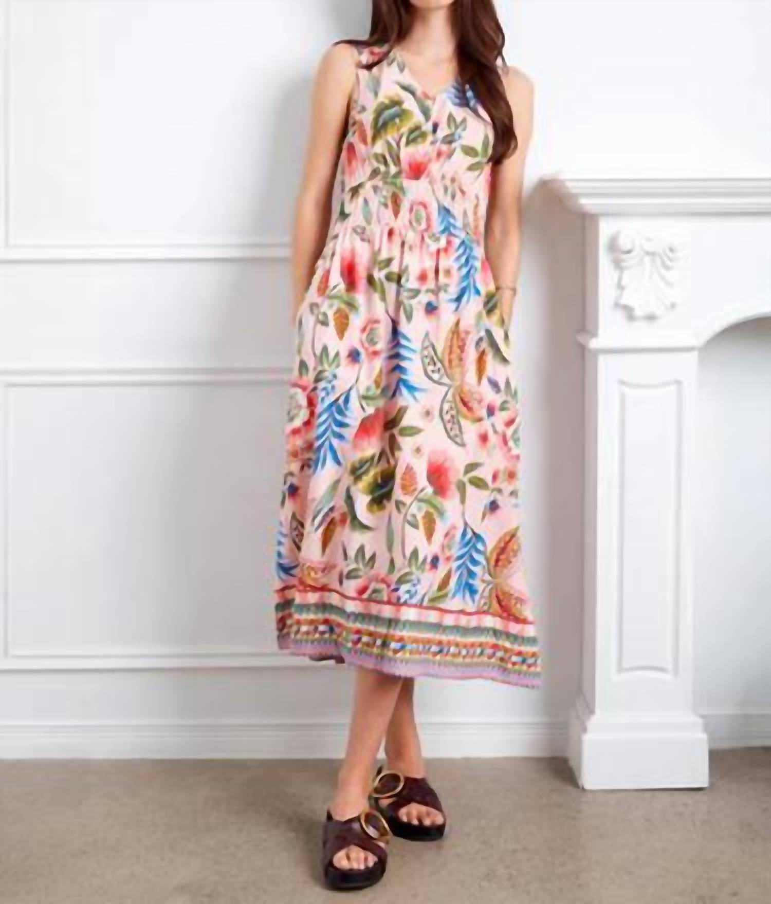 Charlie B - Smocked Printed Viscose Midi Dress