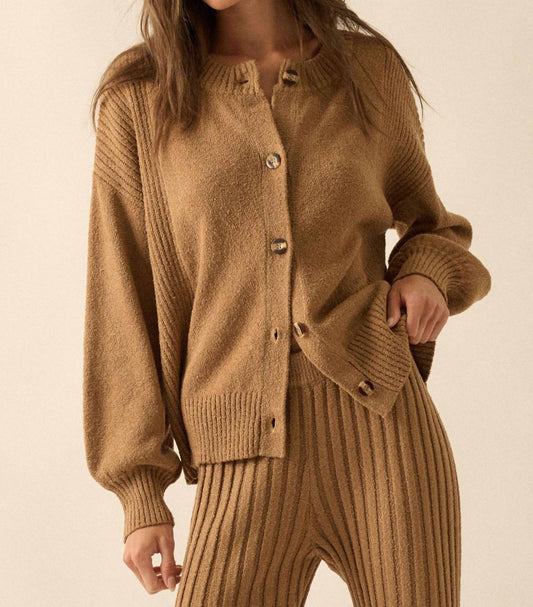 Promesa - Textured Knit Buttoned Cardigan