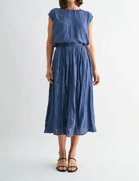 Fun 2 Fun - Lena Crinkle Satin Midi Skirt