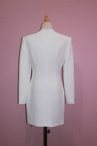 Productseeker 3d Floral Beaded Long-sleeve Mini Dress in white - women's dress - view 4