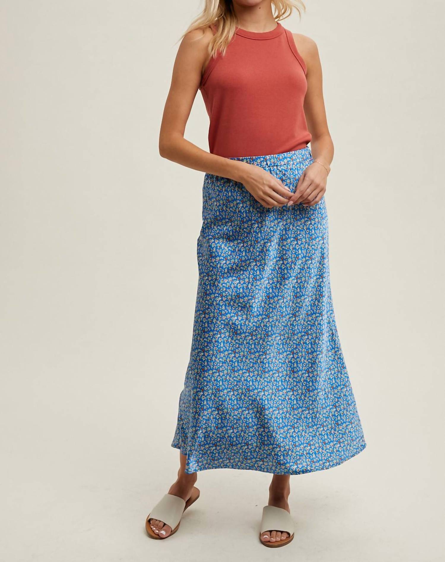 Wishlist - Lou Satin Floral Skirt