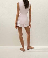 FAITHFULL THE BRAND Jagger Wrap Vest in pale pink - women's blouse - alternate view