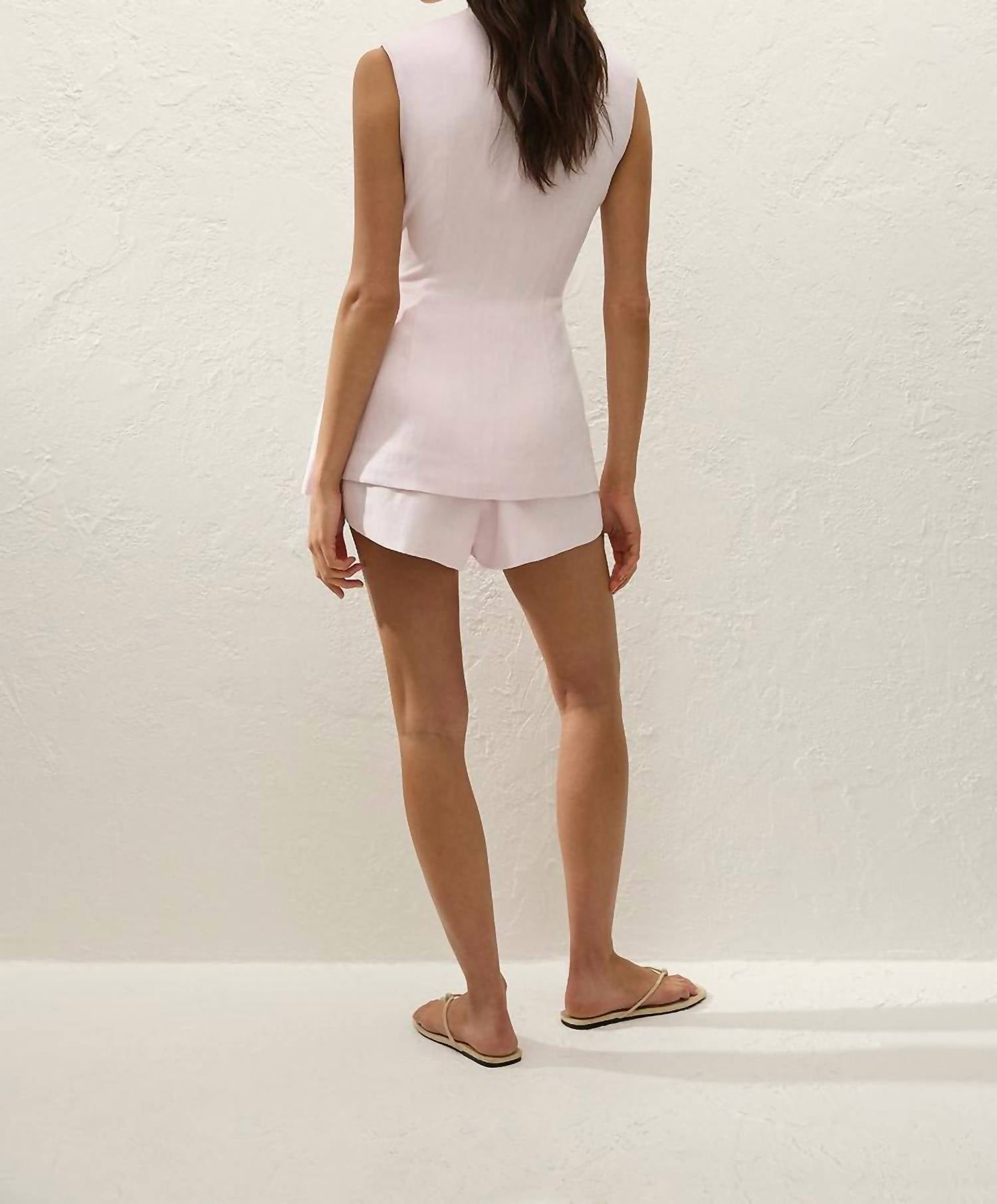 FAITHFULL THE BRAND Jagger Wrap Vest in pale pink - women's blouse - alternate view