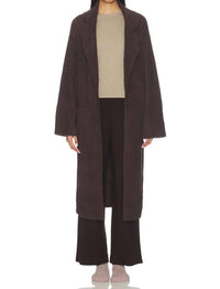 BAREFOOT DREAMS Cozychic Cotton Rib Long Coat in umber - women's jacket