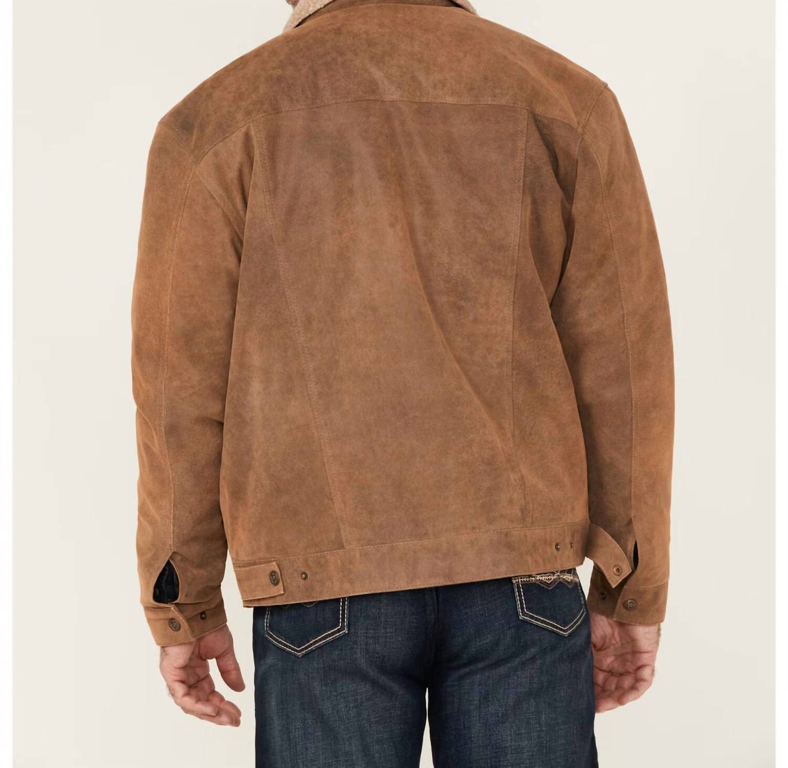 Cripple Creek - Men's Sherpa Lined Suede Trucker Jacket