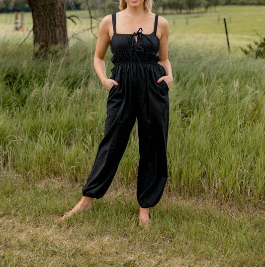 So Me - Melissa Shirred Jumpsuit