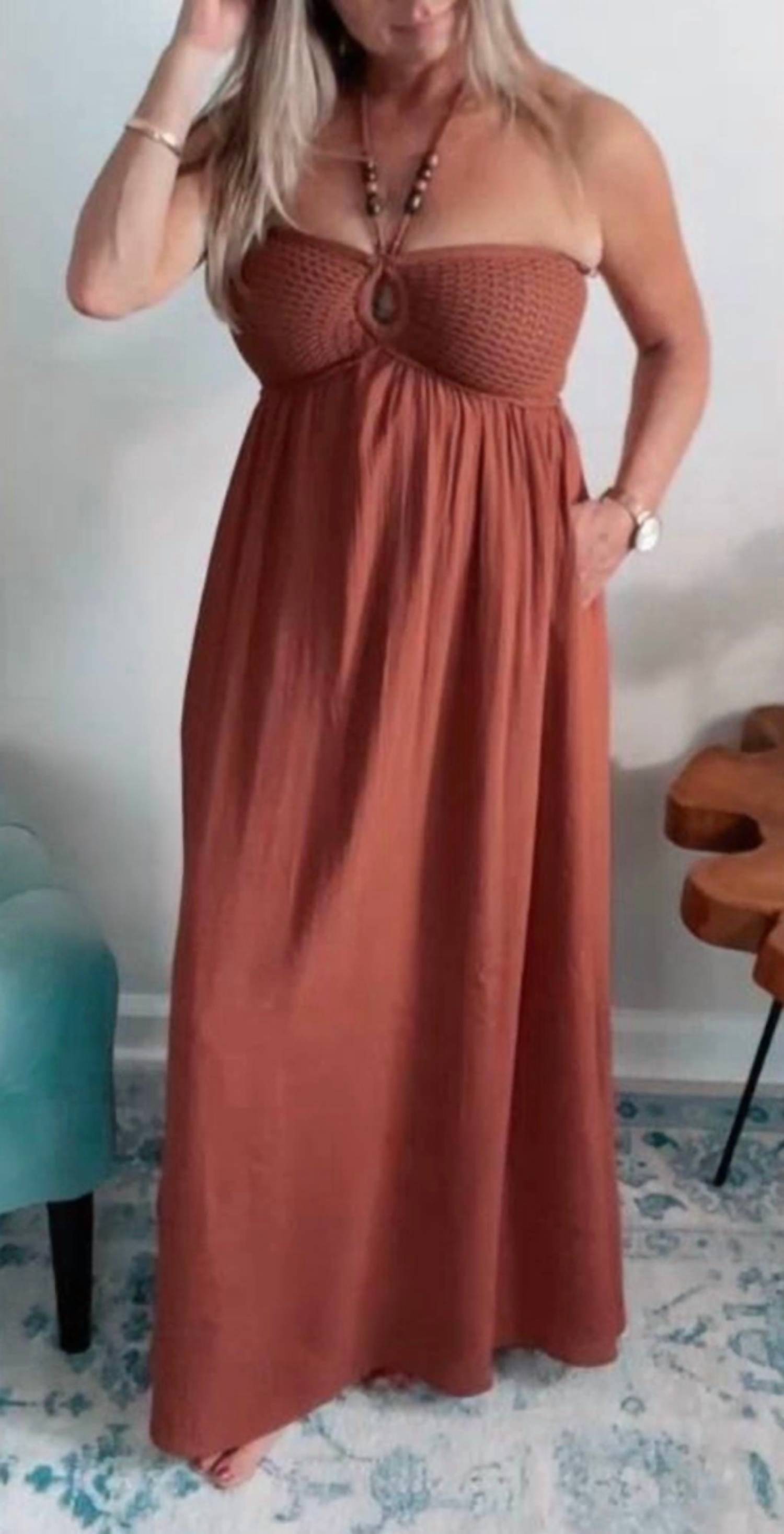 Blu Pepper - Halter Maxi Dress