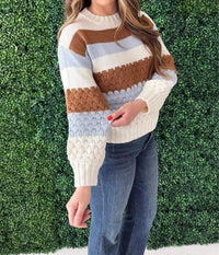 Pinch - Color Block Embroidered Sweater