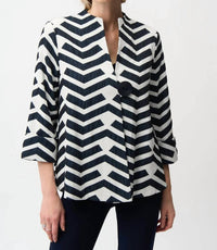 Joseph Ribkoff - Geometric Jacquard Trapeze Jacket