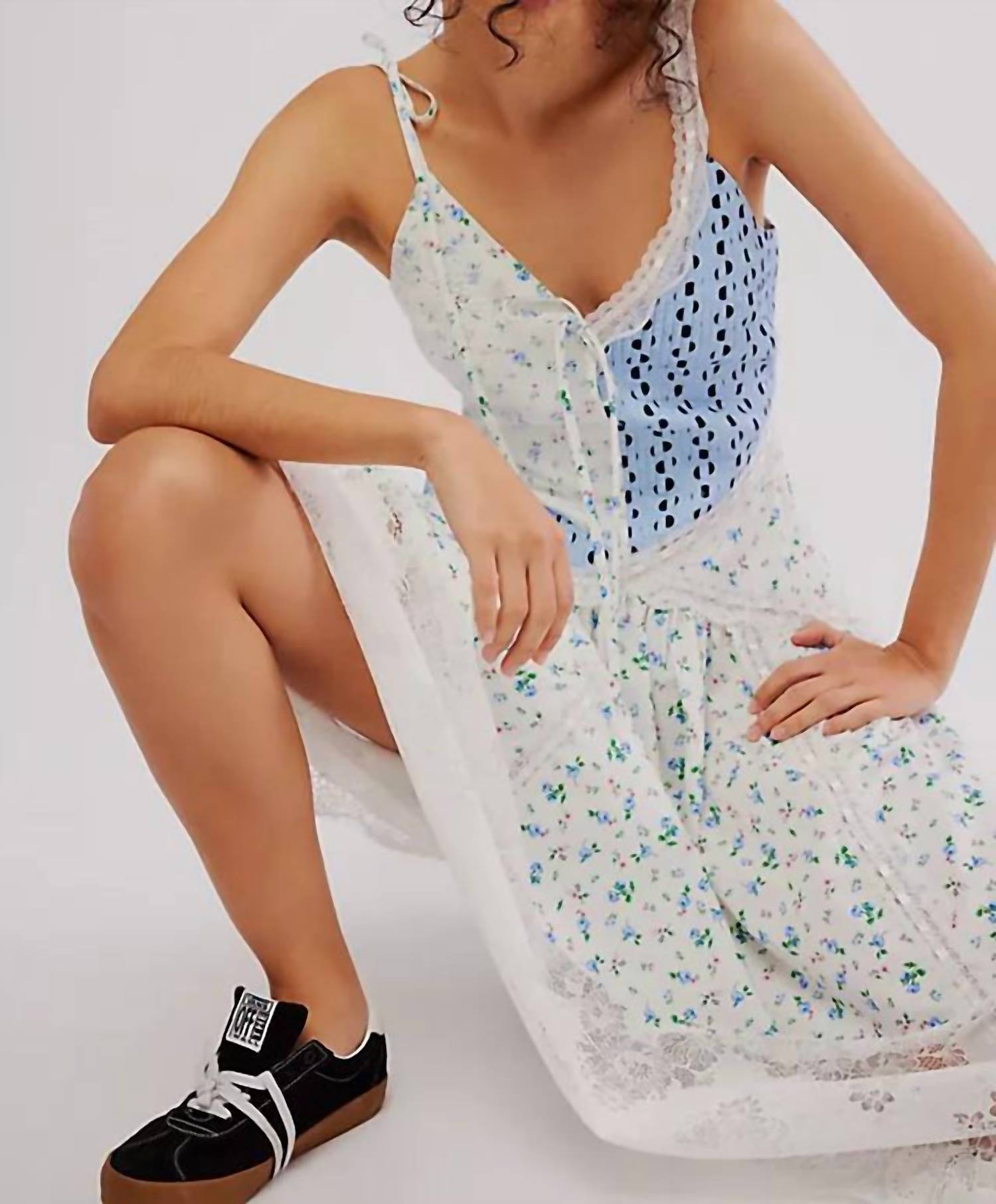 For Love & Lemons - Colby Patchwork Midi Dress