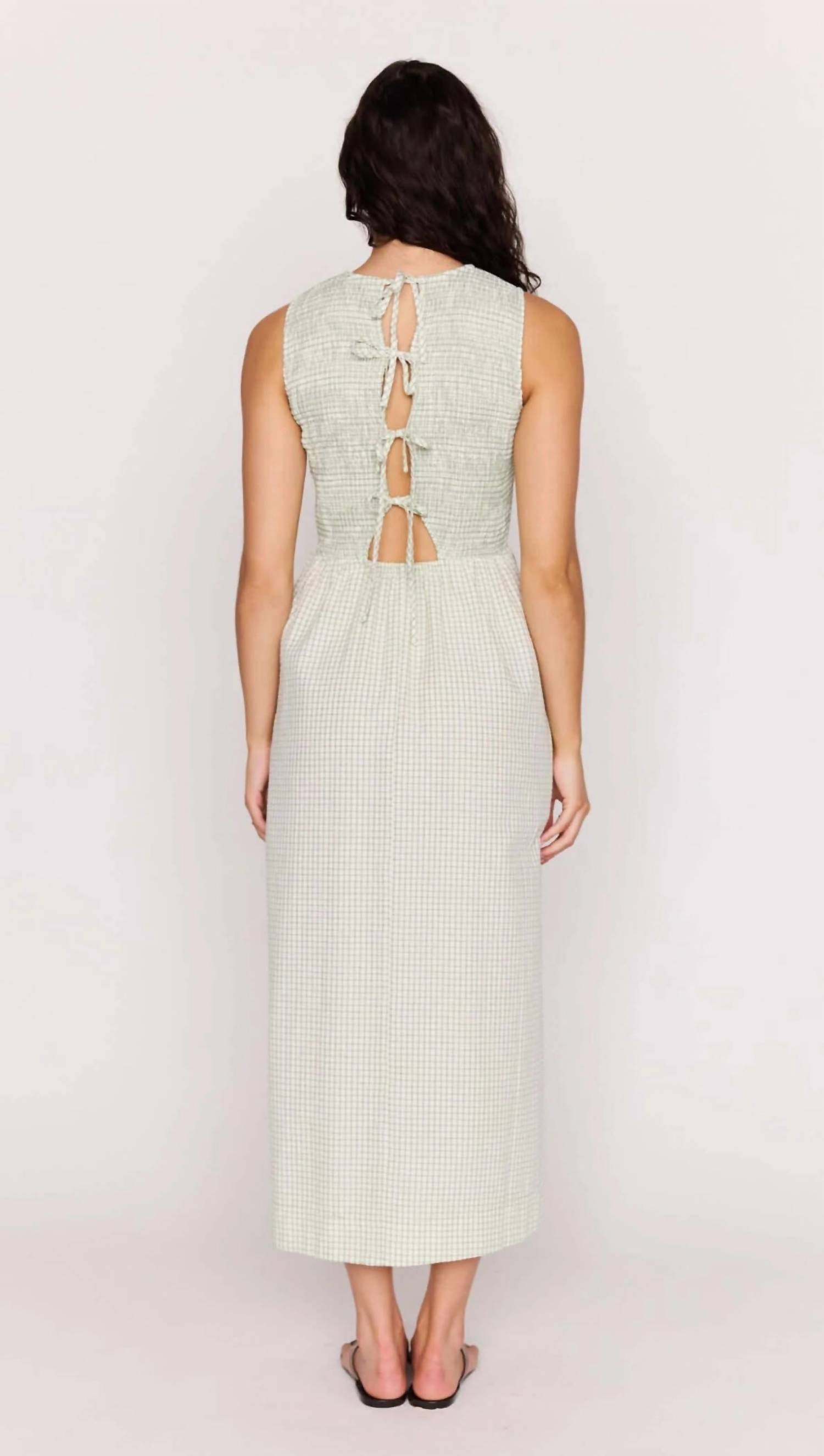 Minkpink - Sabrina Gingham Smocked Midi Dress