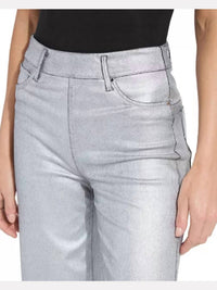 Lysse - Metallic Coated Wide Leg Denim Pant