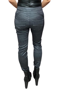 Faux Skin Flat Front Jogger Pant