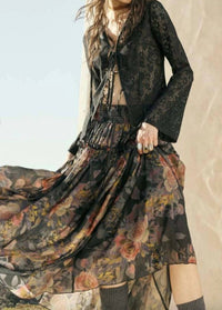 Promesa - Floral-Print Smocked Drop-Waist Ruffle Maxi Skirt