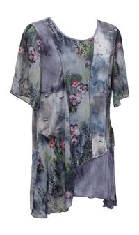 Lv Collection - Floral Asymmetrical Hem Top