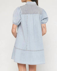 Entro - Denim Smocked Dress