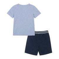 Andy & Evan Kids Party Flamingo Graphic Tee & Short Set in blue - item - view 4