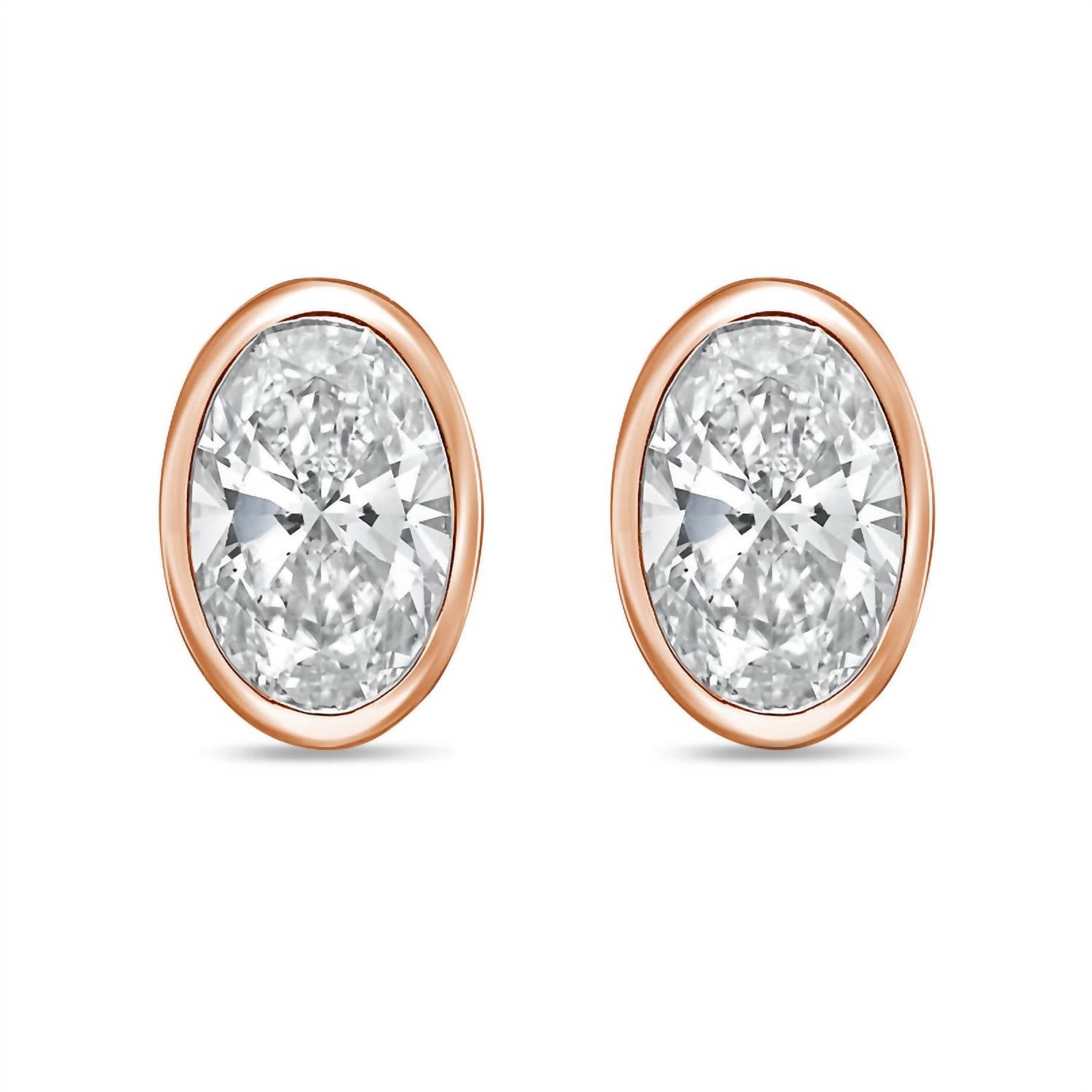 Diana M Jewels - Women's Oval Lab-grown Diamond Stud Earrings (8.00 Tcw) - Elegant Plus
