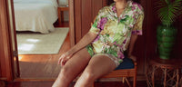 Kilo Brava Shorts Pajama Set in spring garden - women's intimate - detail view