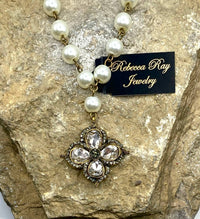 Rebecca Ray Jewelry - Women's Vintage Glass Bead Rosary Chain Necklace