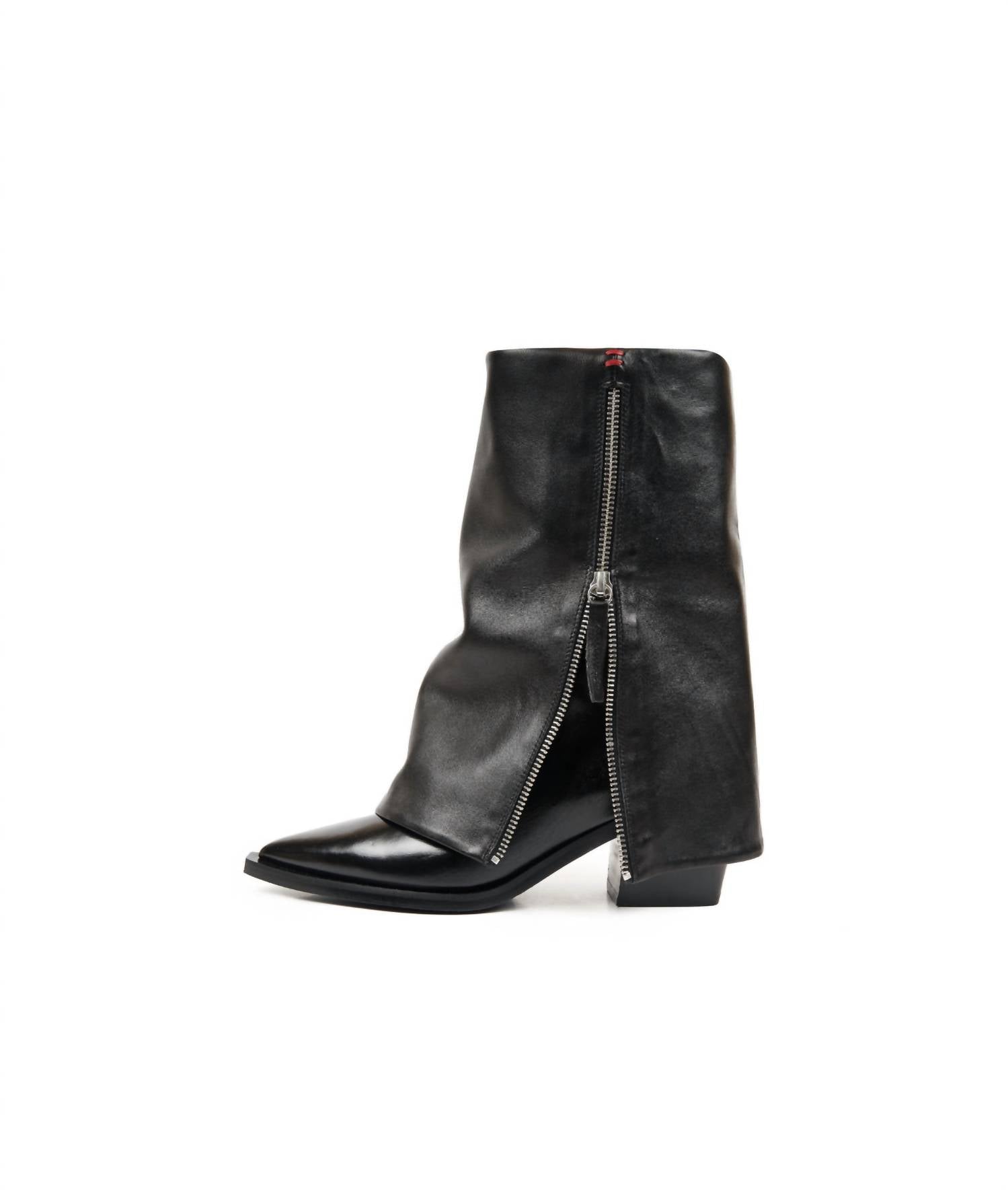 Halmanera Women's Foldover Lug Sole Boot in black - women's shoe