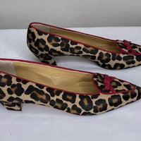Diane B. Women's Leopard Print Bow Low Heel Pumps in brussel - women's heels - detail view