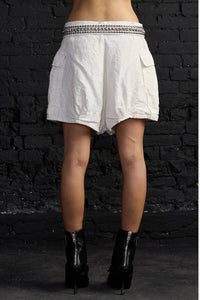 R13 - Bubble Crinkle Linen Skort