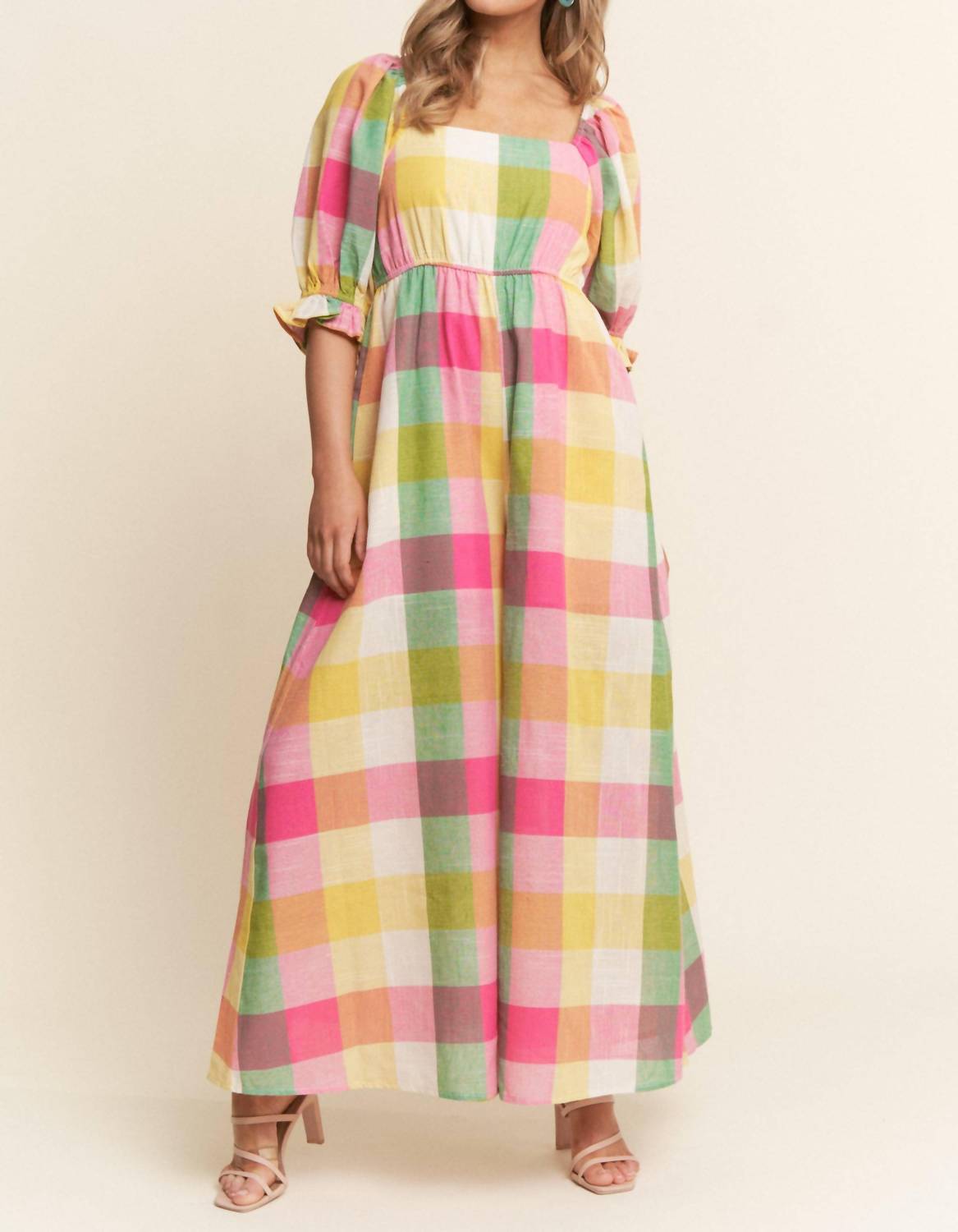 J.Nna - Checkered Wide Leg Jumpsuit