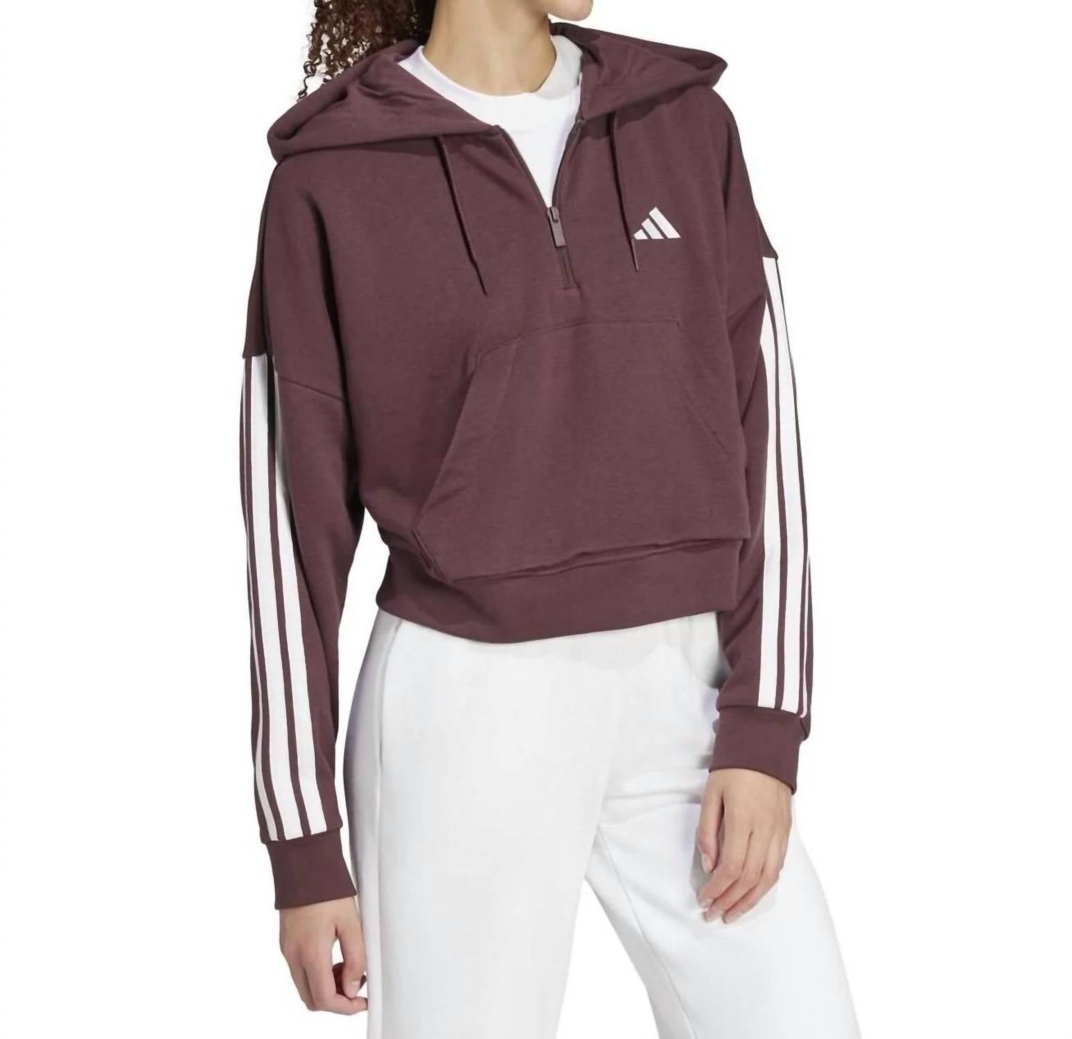 Adidas - Essentials 3-stripes French Terry Quarter-zip Hoodie