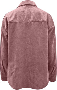 Suhkasana Cory Corduroy Solid Button Down Shirt in pink - women's shirt - view 6