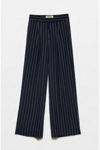 Acaria Studio Harem Relaxed Straight Pants in black stripe - women's pants - alternate view