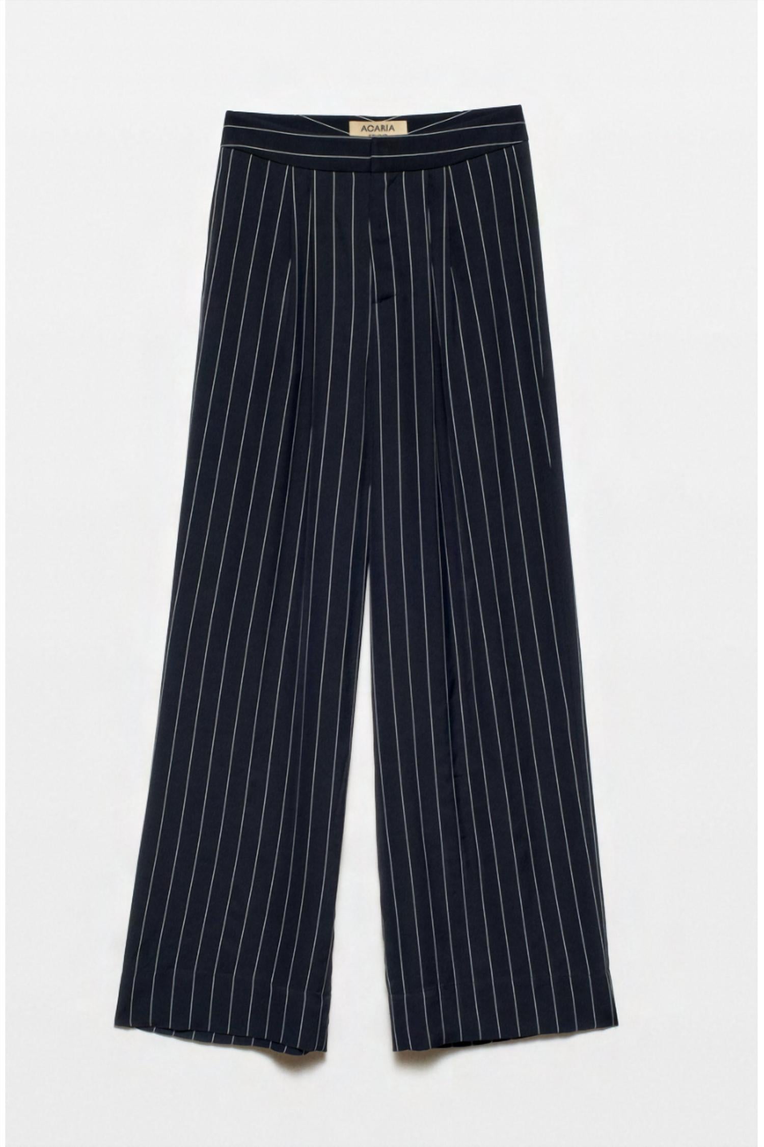 Acaria Studio Harem Relaxed Straight Pants in black stripe - women's pants - alternate view