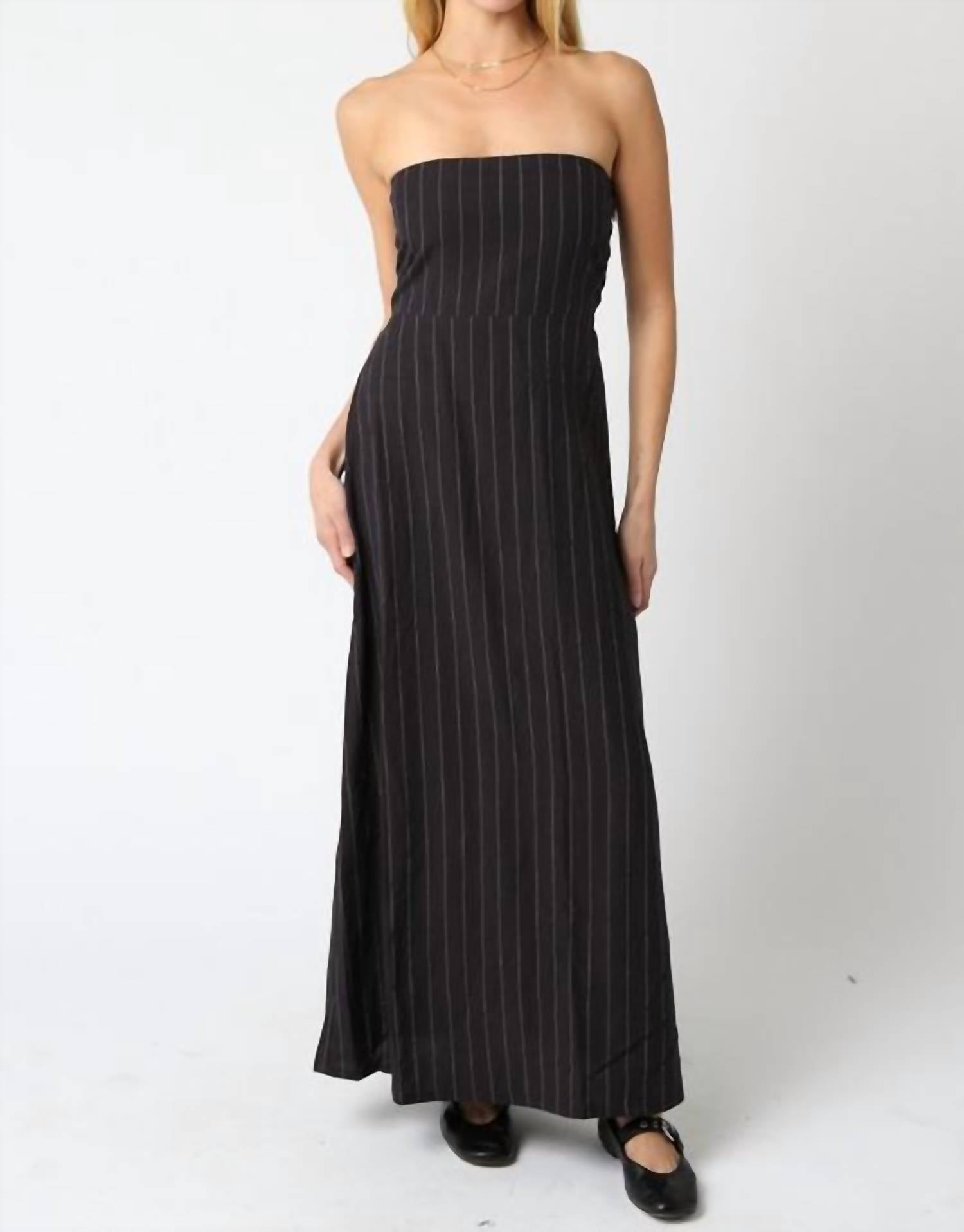 Olivaceous - Raina Stripe Strapless Dress