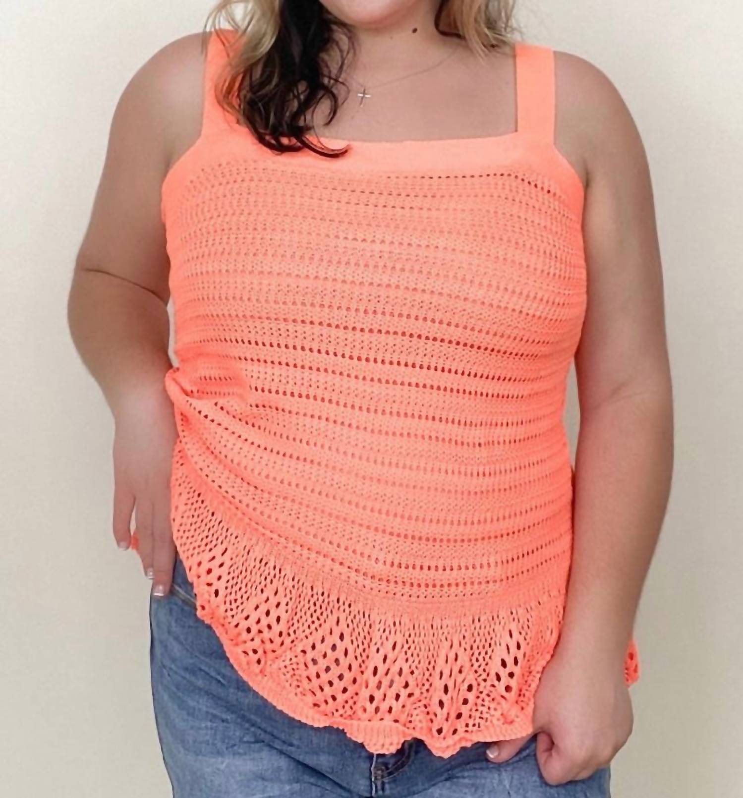Davi & Dani - Knit Peplum Tank Top