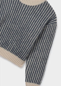 Mayoral - Boys Microstripe Crew Neck Sweater