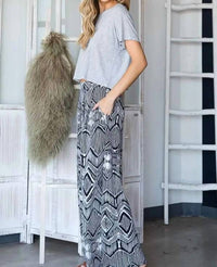 Jade By Jane - Retro Print Wide Leg Pant