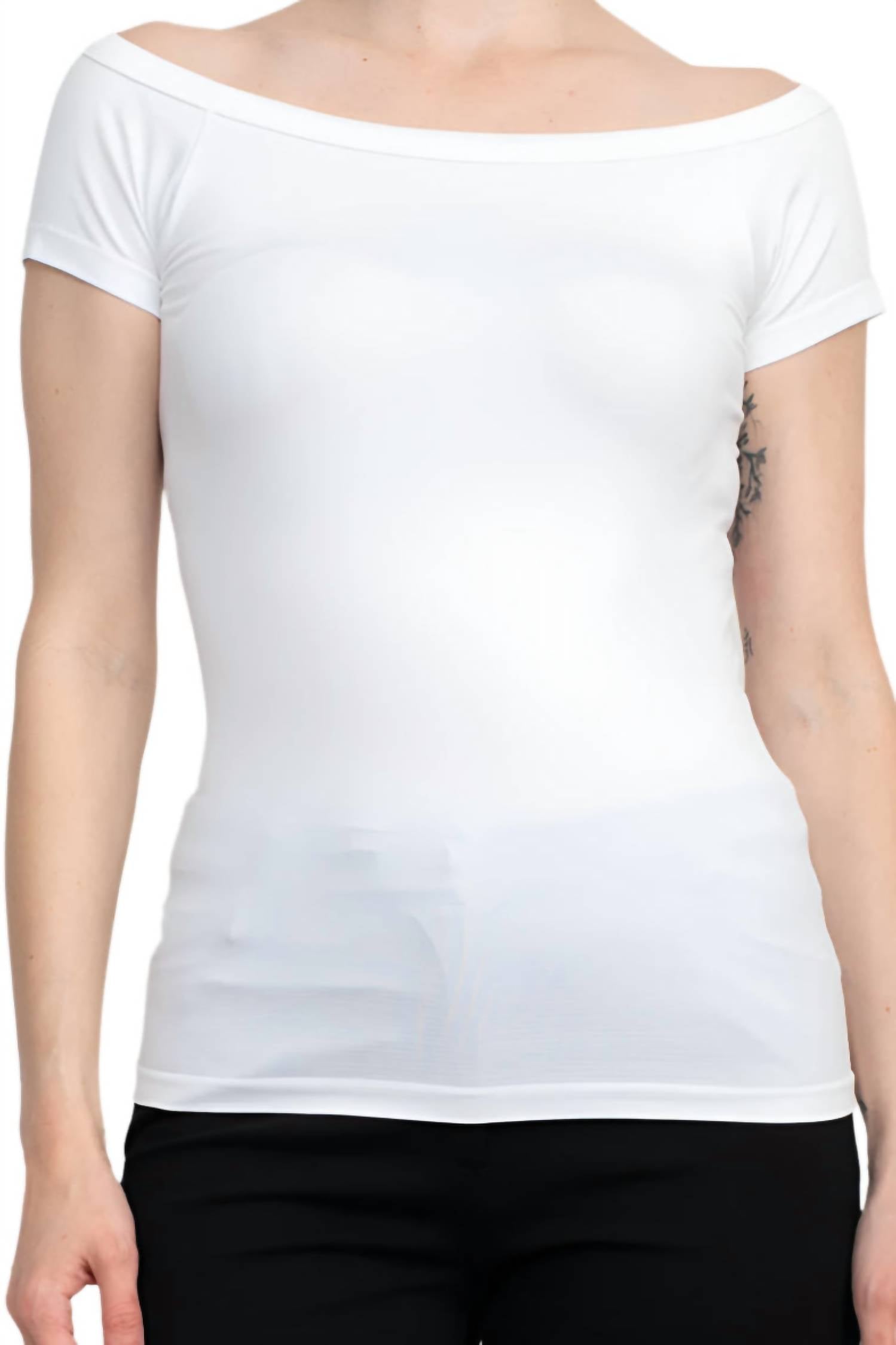 Alberto Makali - Off The Shoulder Solid Spandex Top