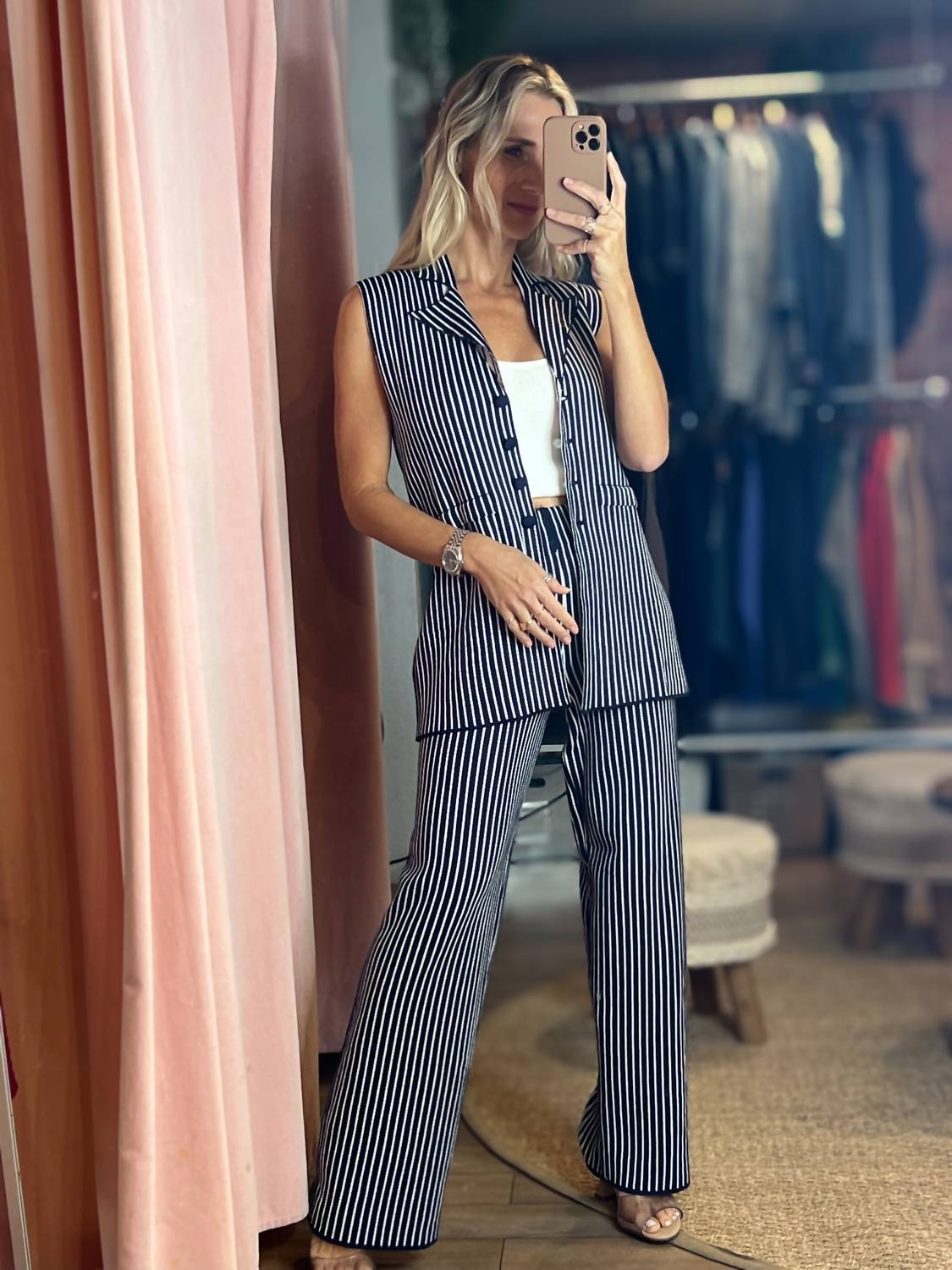 Aurora - Carly Striped Vest and Pants Set