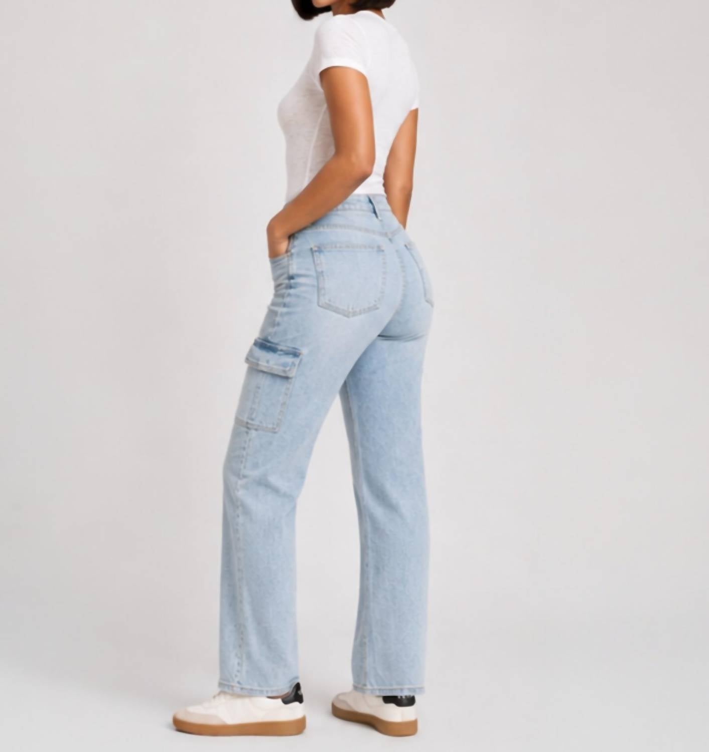 Vervet By Flying Monkey - Women's Vintage High Rise Cargo Jeans