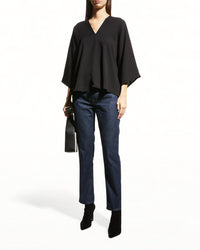Nzt By Nic+Zoe - Matt Satin V-Neck Blouse
